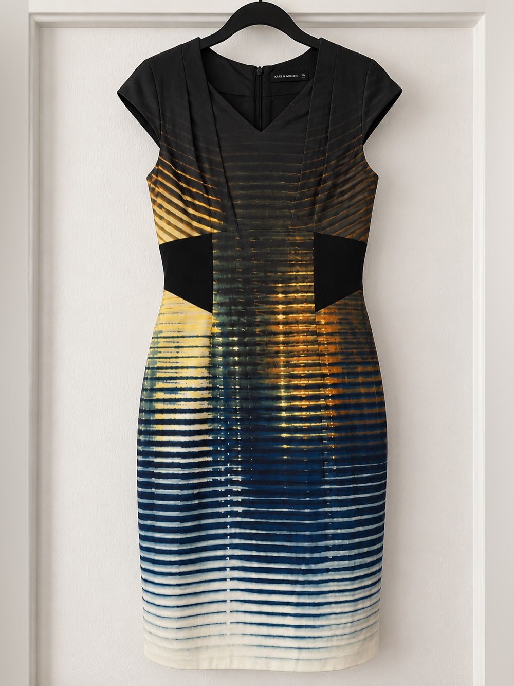Karen Millen DT134 Ombre Stripe Bodycon Sheath Dress
